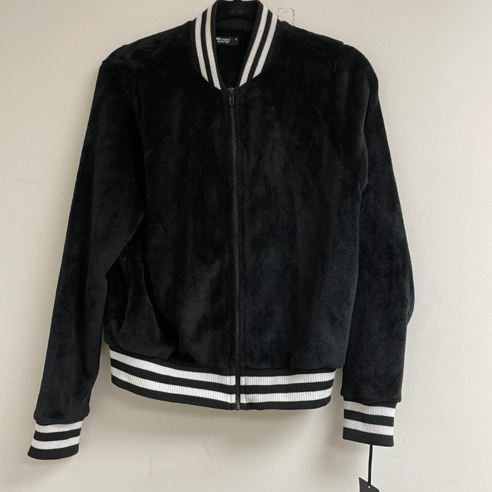 Zip Stripe Velvet Jacket